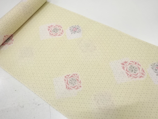 JAPANESE KIMONO / ANTIQUE BOLT FOR KIMONO / FLORAL CREST